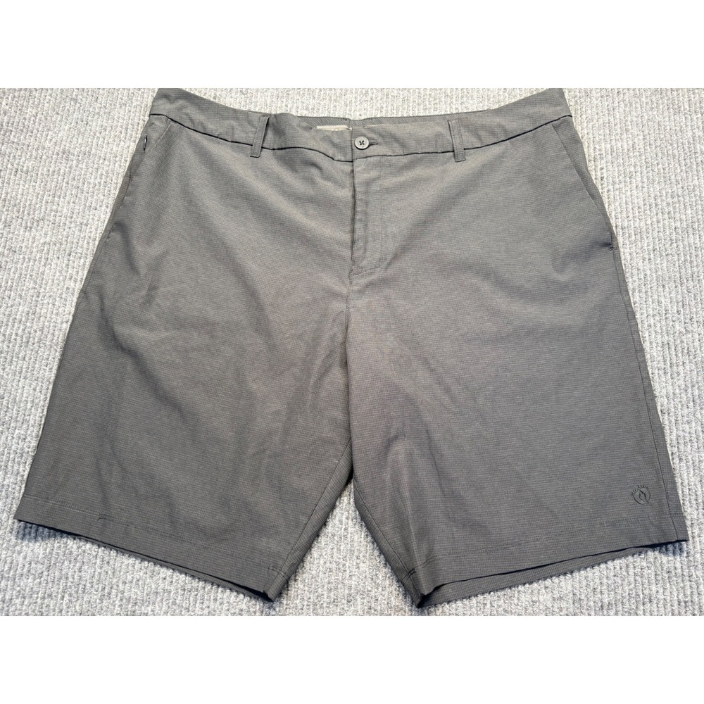 Hang Ten Mens Hybrid Shorts Size 40 Charcoal Grey Ripstop Stretch Flat Front